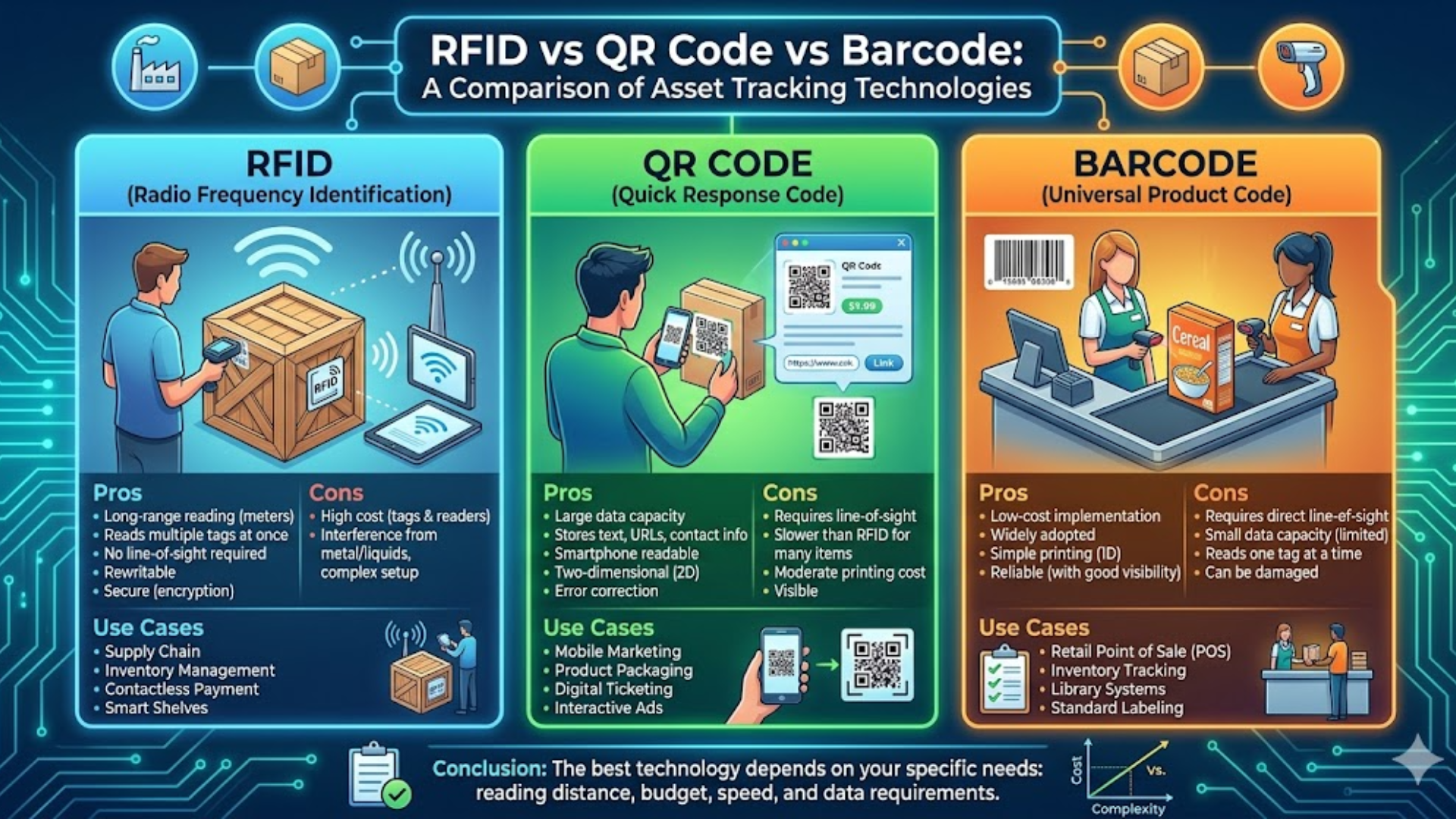 RFID vs QR Code vs Barcode